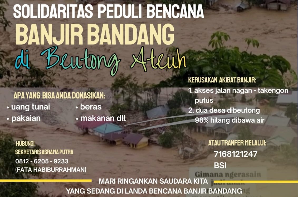 Dayah & STAI Darul Hikmah Buka Donasi untuk Korban Banjir Bandang Beutong Ateuh