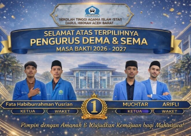 Pemilihan Demokratis, DEMA dan SEMA STAI Darul Hikmah Masa Bakti 2026–2027 Ditetapkan