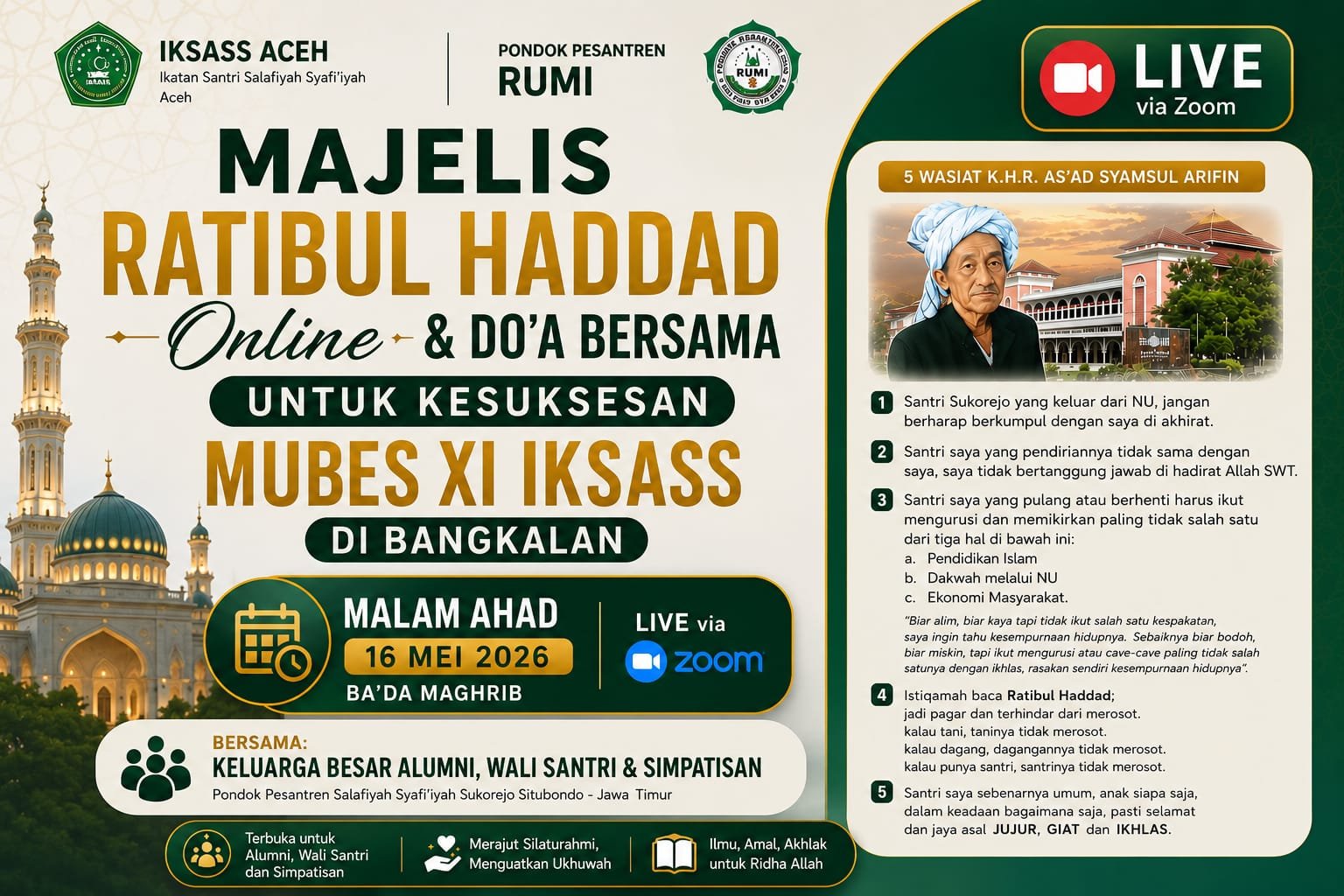 IKSASS Aceh Selenggarakan Do’a Bersama untuk Kesuksesan MUBES XI IKSASS di Bangkalan