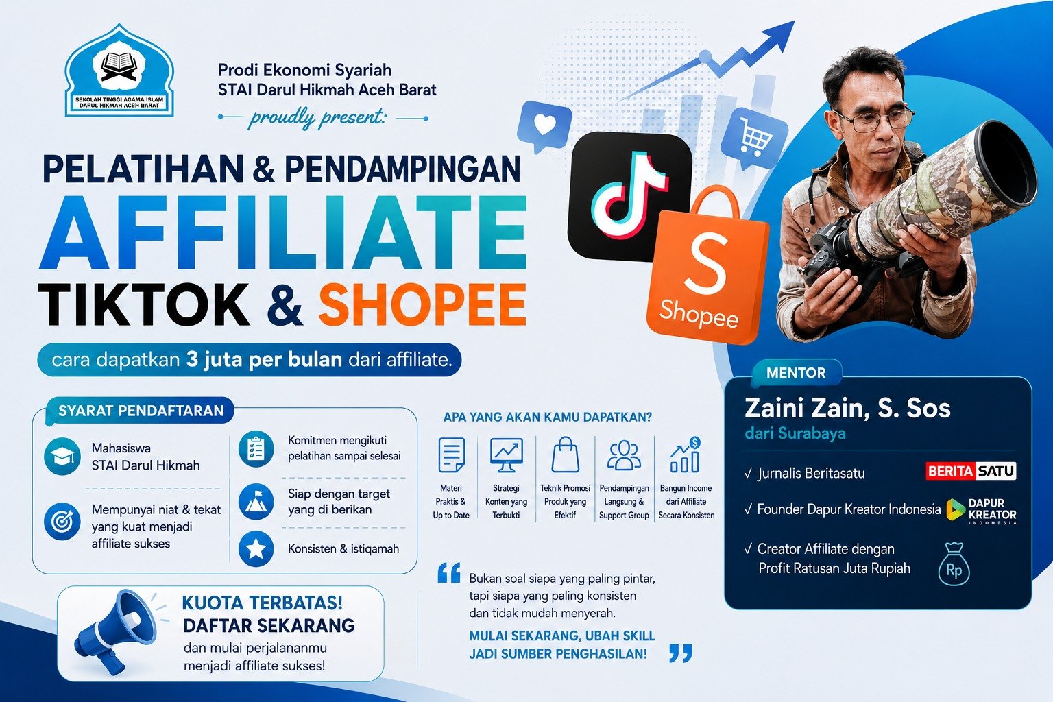 Mahasiswa STAI Darul Hikmah Dibekali Peluang Bisnis Digital melalui Pelatihan Affiliate